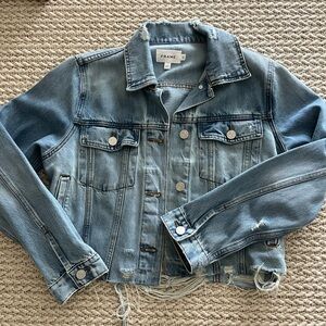 Frame Denim Distressed Light Blue Jean Jacket